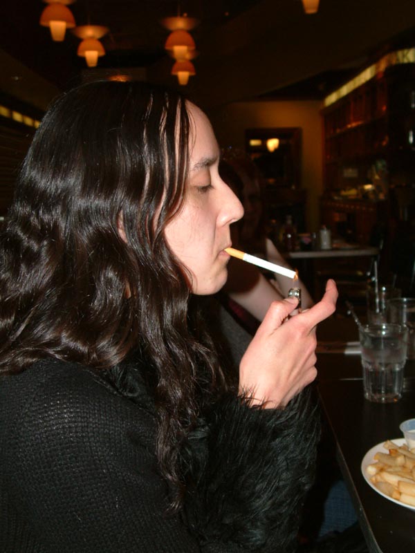 andrea lighting cigarette